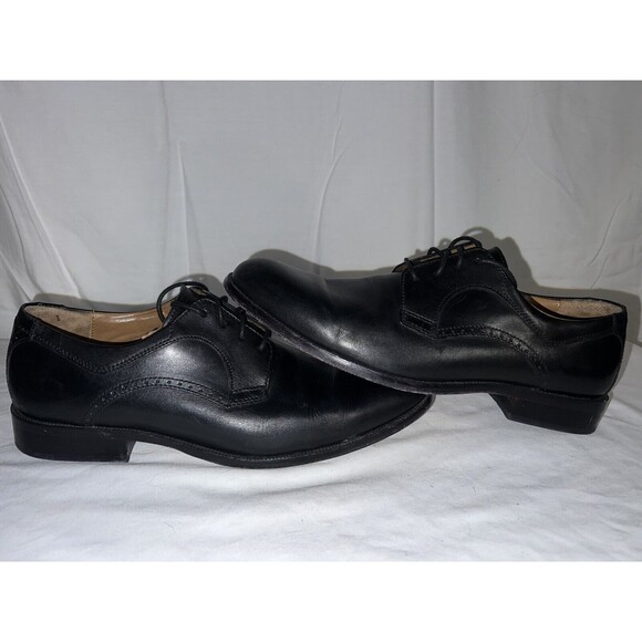 Mens 9.5 M Johnston Murphy Harmon Oxford Black Leather Plain Toe Dress Shoes main image 6